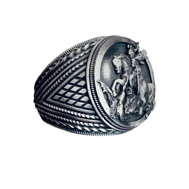 Saint George Knight's Ring in 950 Silver